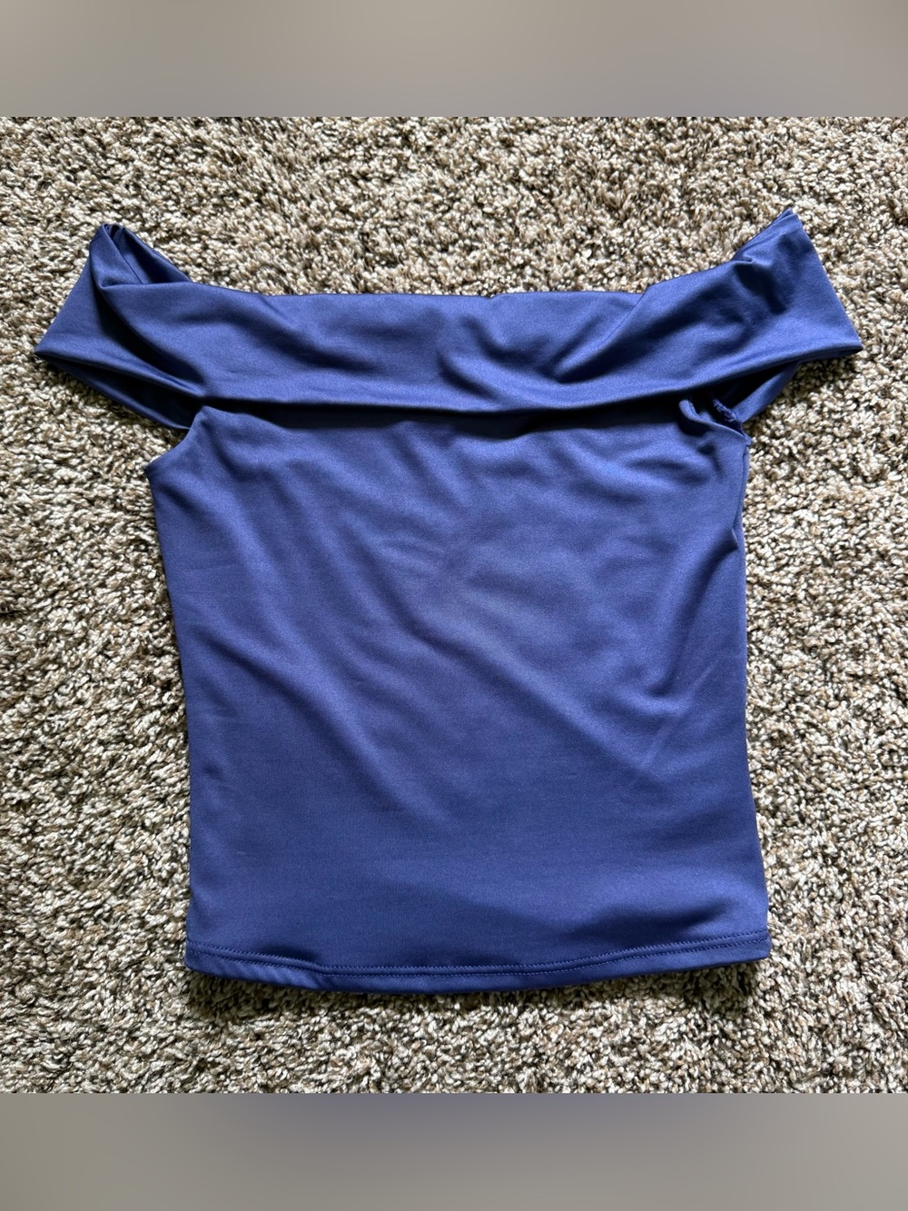 gaze Off-the-Shoulder Crop Top in Navy